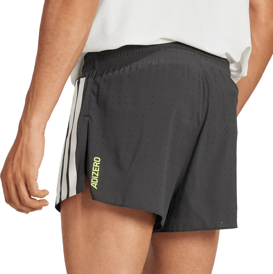 Beach Bound stretchy fabric adidas Adizero 3 Inch Split Mens Running Shorts - Black