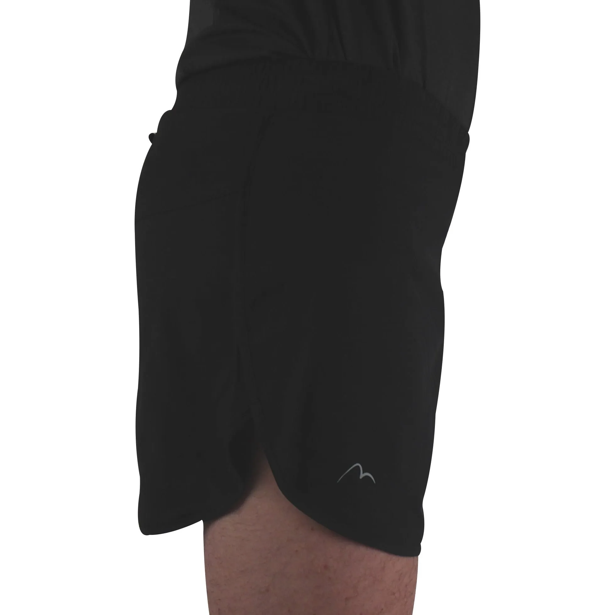 More Mile Racer Split Mens Running Shorts - Black compression support