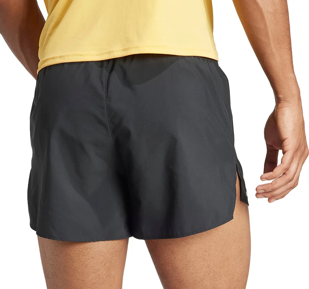 Abrasion Defying Knee Patches adidas Adizero Essentials Mens Running Shorts - Black