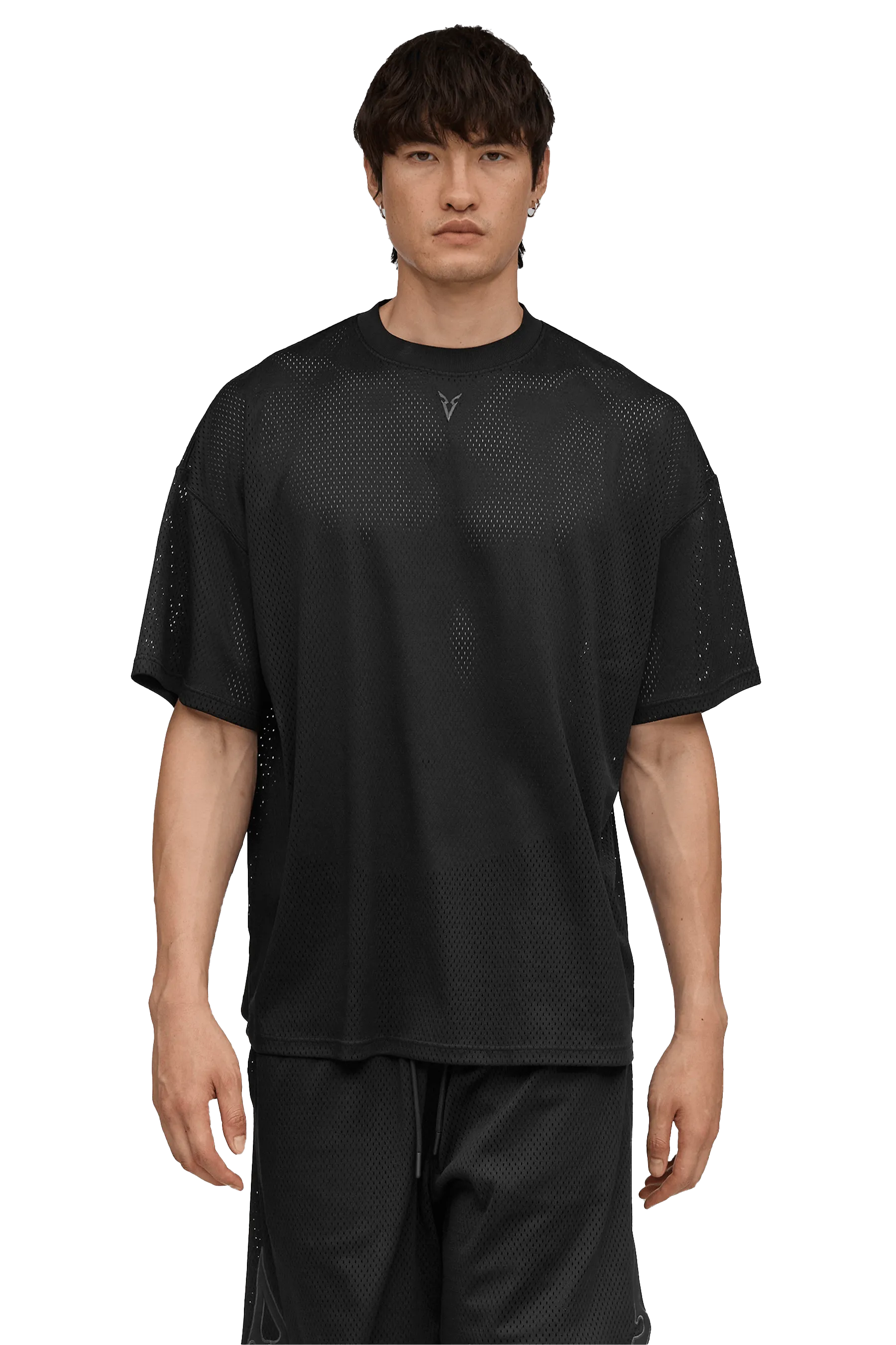 Quick Evaporating Texture Anti Pilling Surface Treatment BASKETBALL T-SHIRT - Black UV Protection Suit