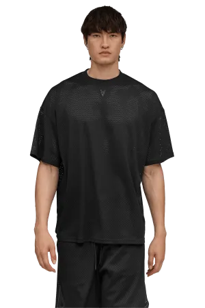 Quick Evaporating Texture Anti Pilling Surface Treatment BASKETBALL T-SHIRT - Black UV Protection Suit