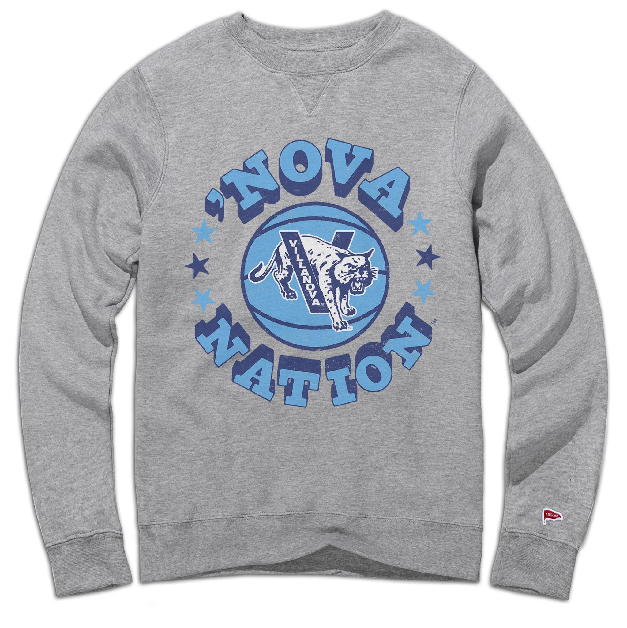 Villanova Vintage 'Nova Nation Crewneck Sweatshirt Layered Collar UPF Protection