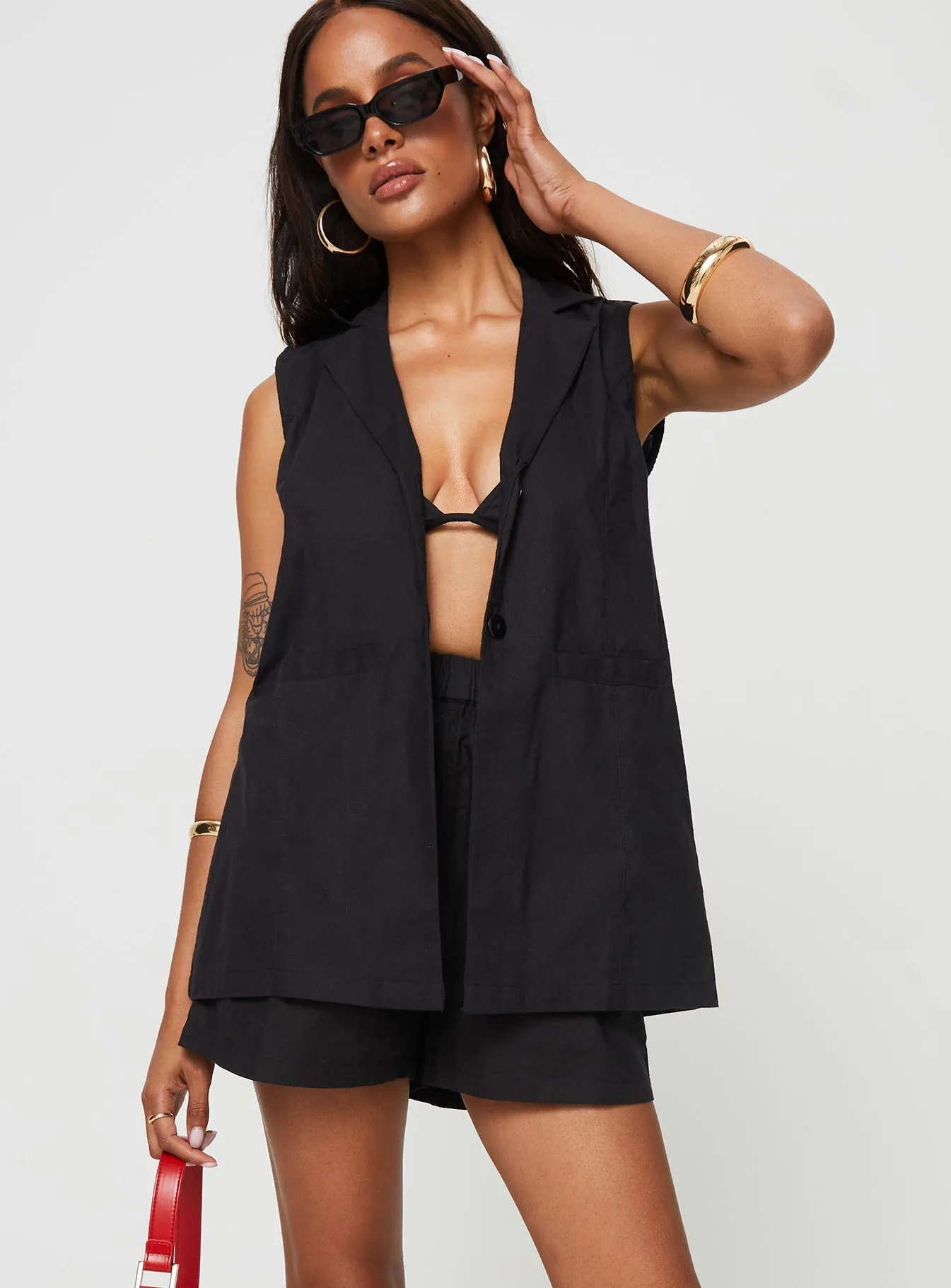 MoistureWicking Fabric SnagFree Fabric Noah Vest Set Black