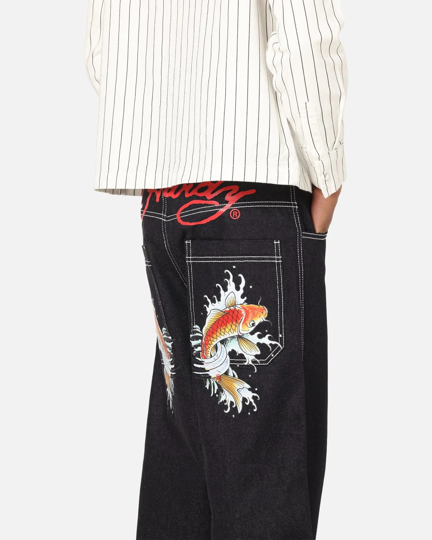 Strong Stitch Active Fit Ed Hardy Koi Jeans Indigo
