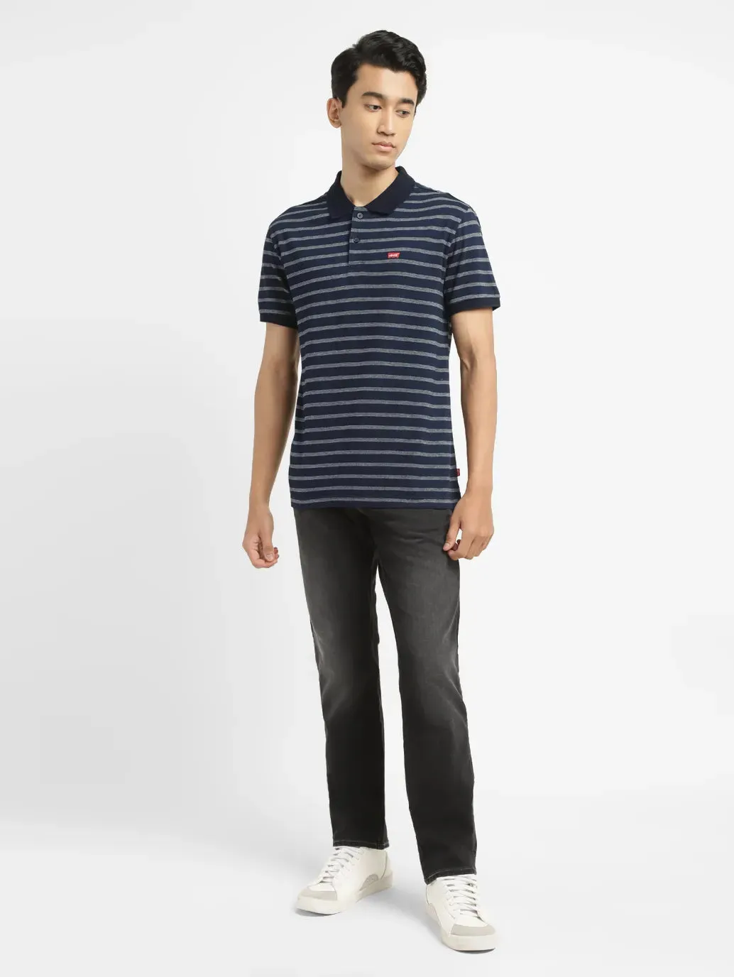 Golf Style Men's Striped Slim Fit Polo T-shirt