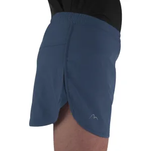 More Mile Racer Split Mens Running Shorts - Blue Low Profile Waistband