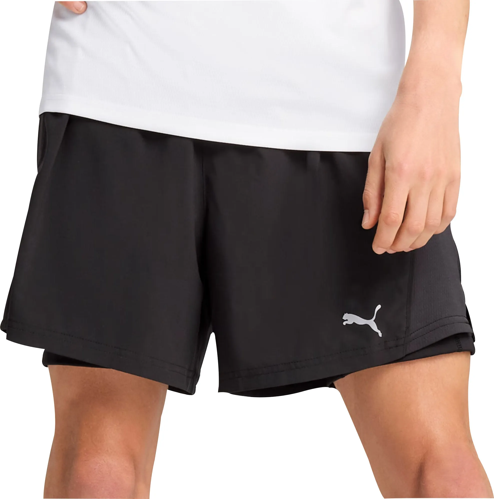 Puma Velocity 2 In 1 Mens Running Shorts - Black Trendy Fit Ultra Soft Waistband