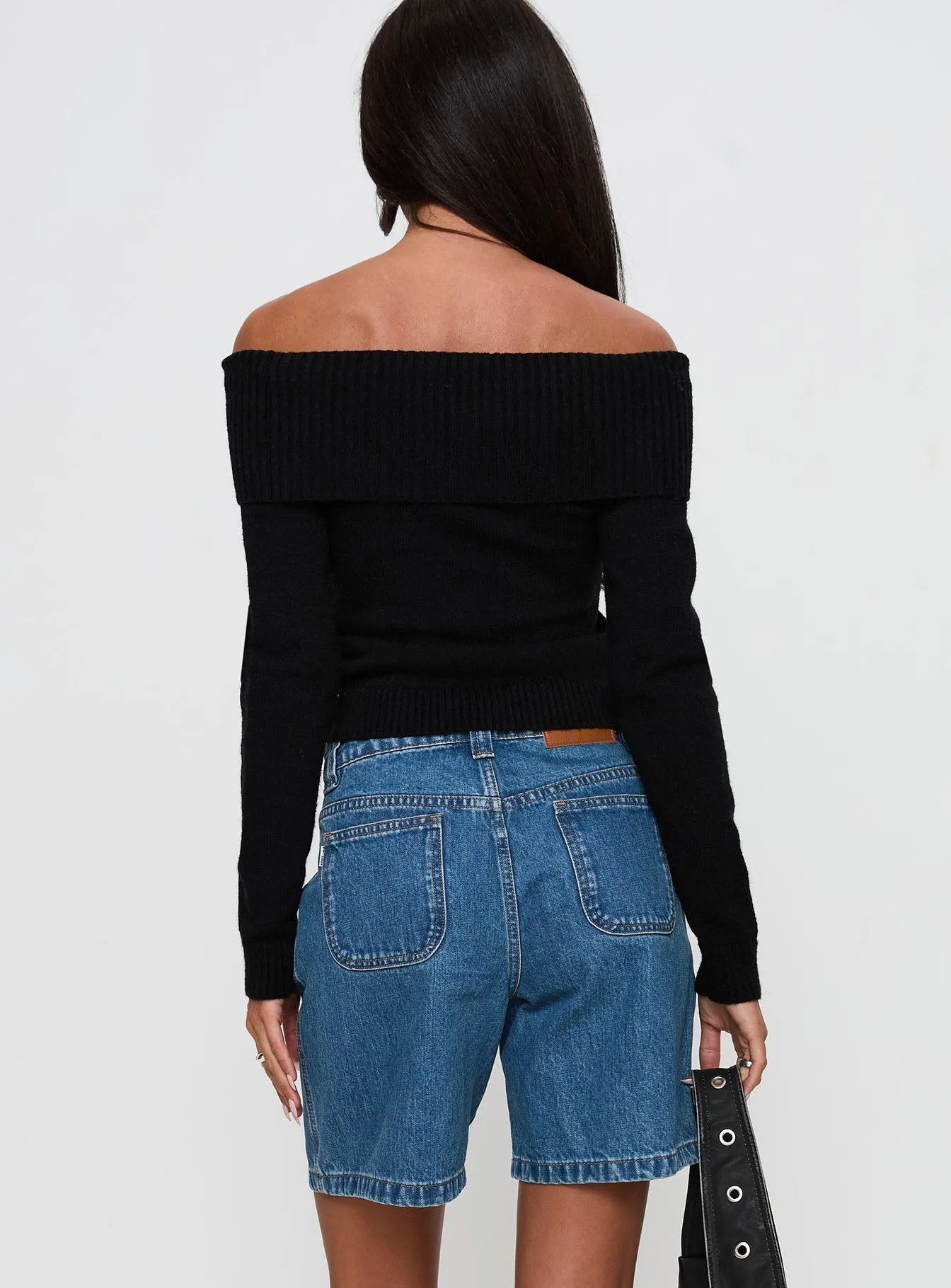 ElasticBinding Vegan Mood Hurricanes Longline Denim Shorts Mid Wash