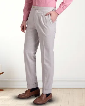 Vitale Barberis Canonico -Ecru Woolen Flannel Tagless label Ventilated Mesh Lining