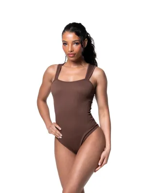Running Teen Loose Travel Ribbed Square Neck Shapewear Bodysuit