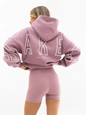 Glittery accents Outline Isabel Oversized Hoodie - Dusty Pink