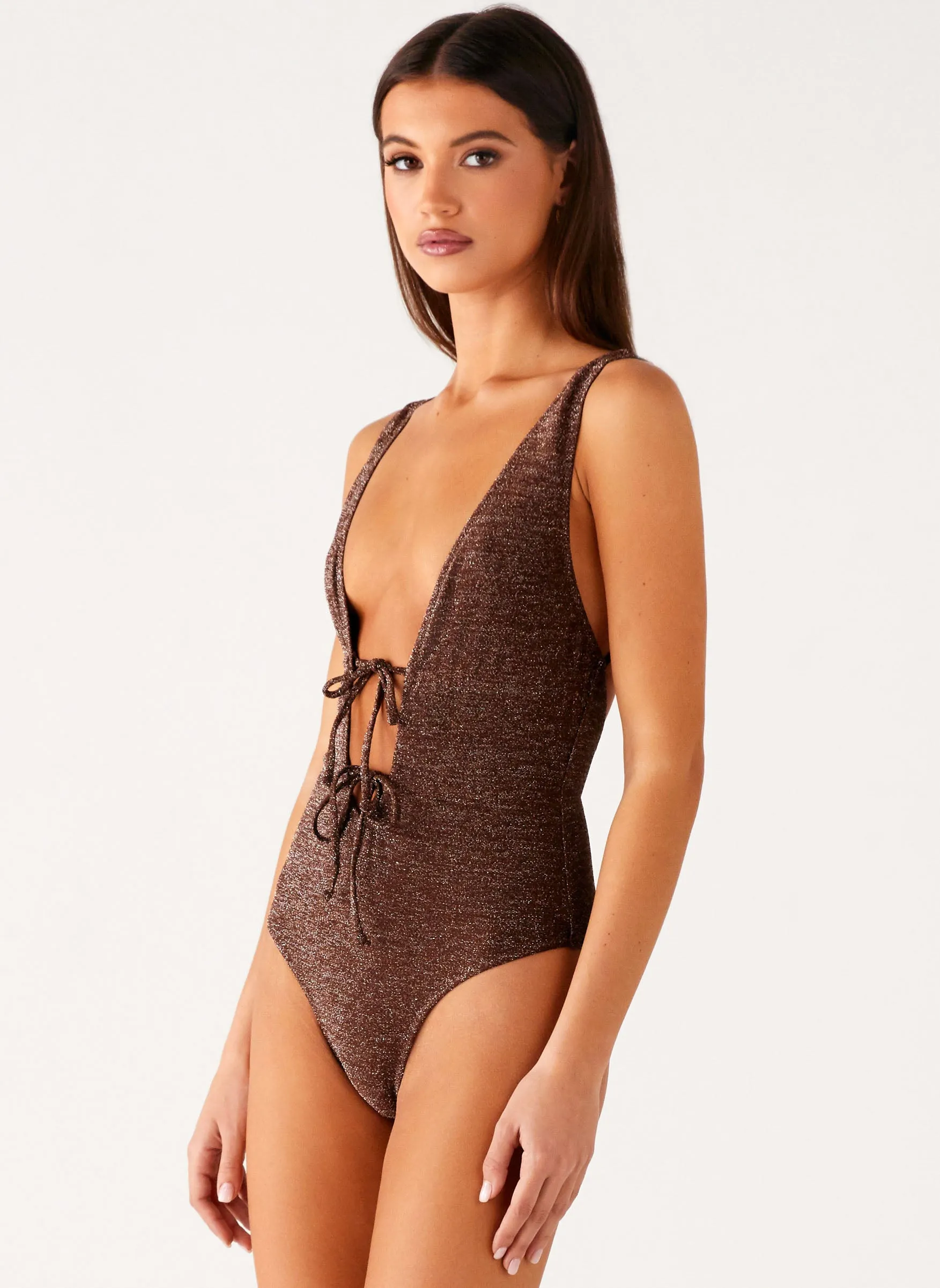 Anti Pilling Technology Compact Design Drifter One Piece Swimsuit - Chocolate