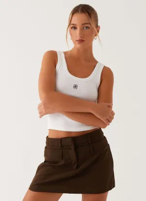 AdjustableStraps Edge Detail Solstice Mini Skirt - Khaki