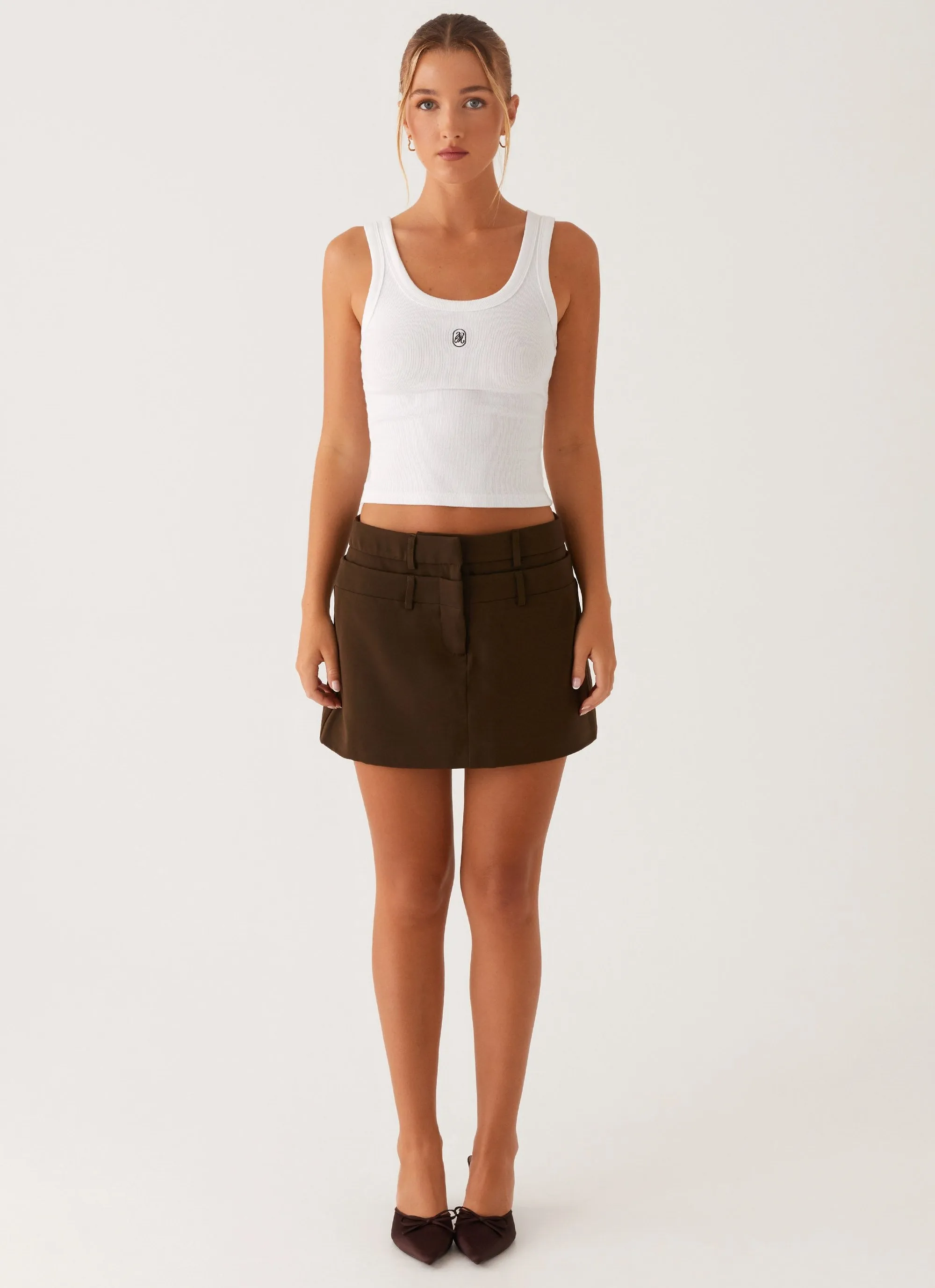 Walk Grace Kimono-Sleeve Solstice Mini Skirt - Khaki