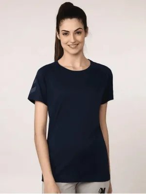 Breathable Style Layered Wear Azure Polyester T-Shirt