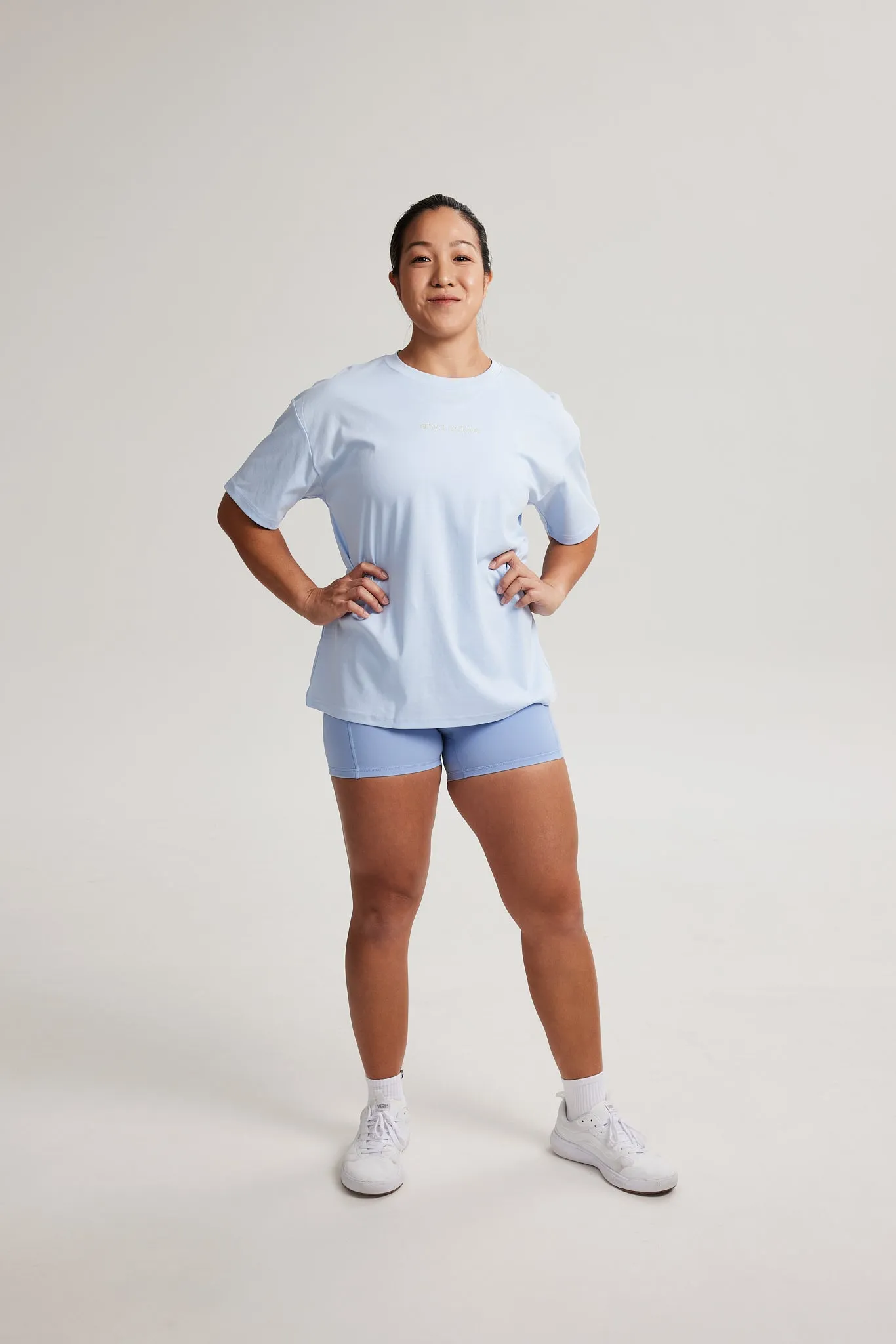 Natural Fiber Blend in demand Graphic Oversized Tee in Clean Breeze (Stronger)