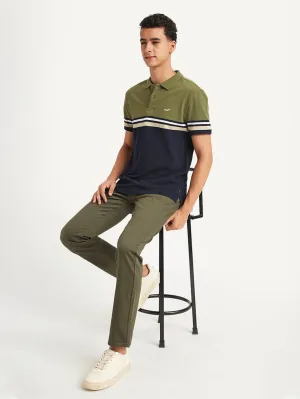 Thermoregulating Fabric Men's Colorblock Slim Fit Polo T-Shirt