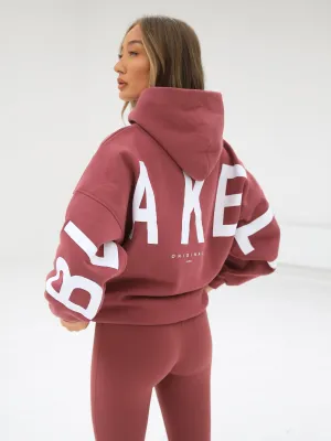 Organic Cotton Blend Isabel Oversized Hoodie - Berry