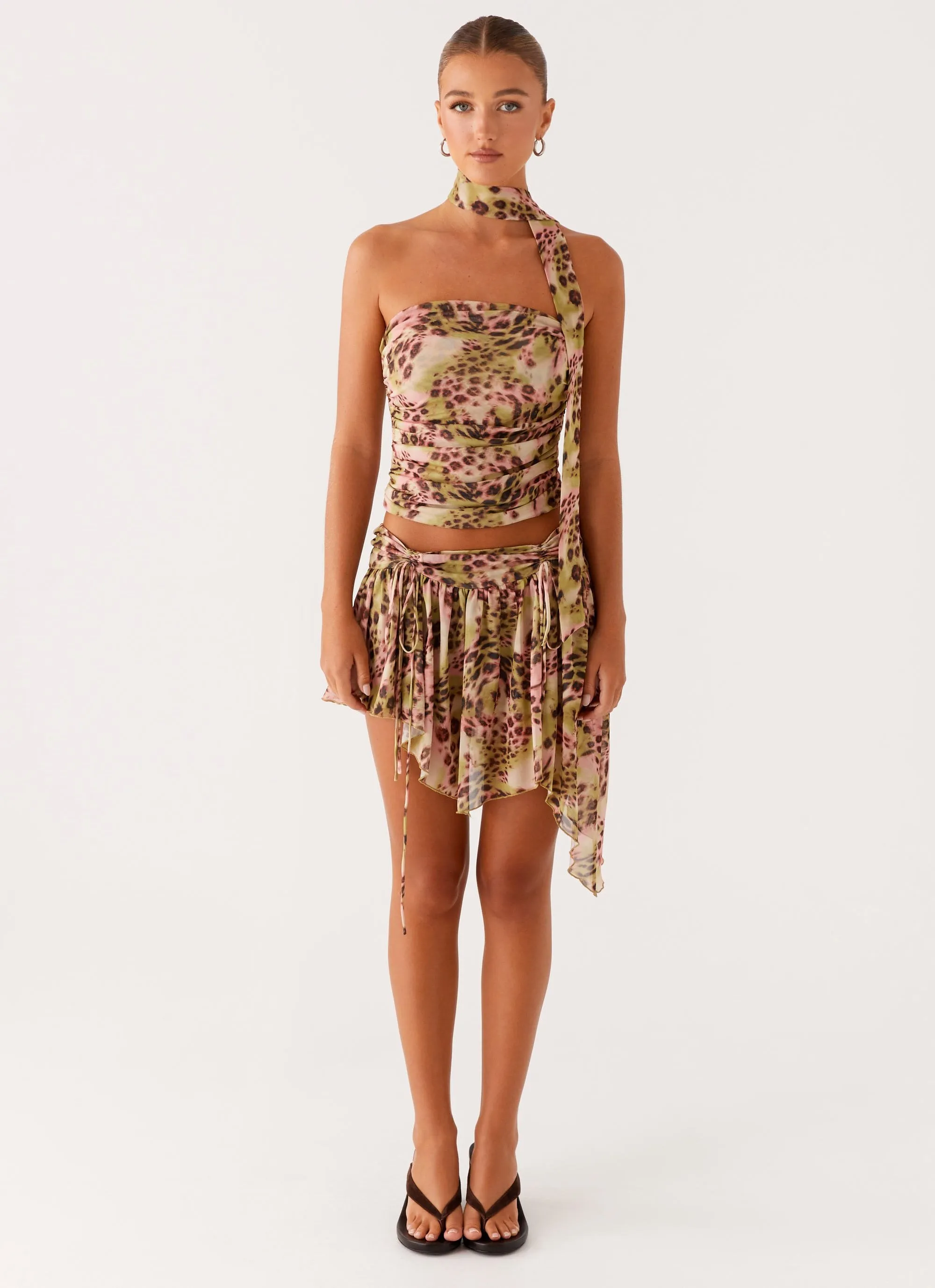 Hot Like Me Mini Skirt - Swirl Leopard Sporty Look Wardrobe-Staple