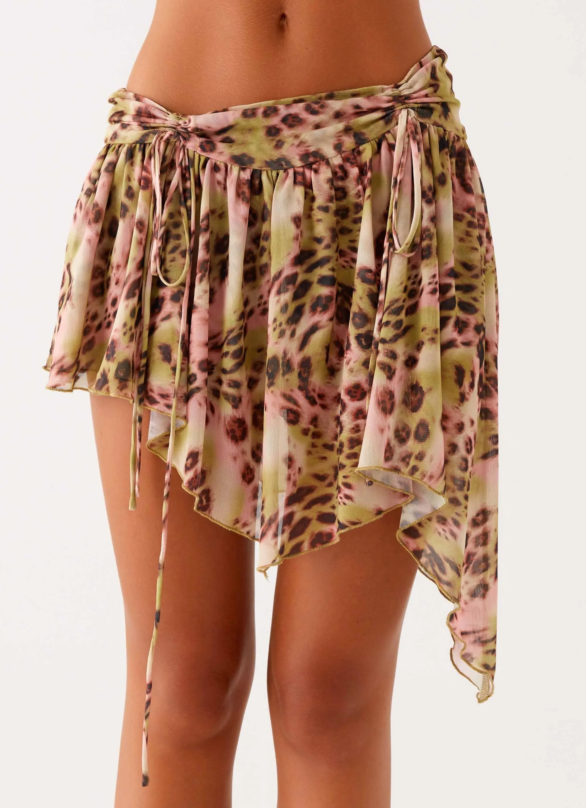 Hot Like Me Mini Skirt - Swirl Leopard Clean Base