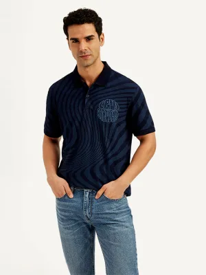 Men's Abstract Print Slim Fit Polo T-Shirt Summer Outing Adaptive Torso Contouring