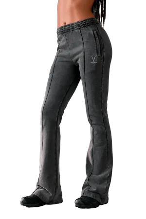 FLARED JOGGERS - Gray Vintage Weekend Wear Durable Hem