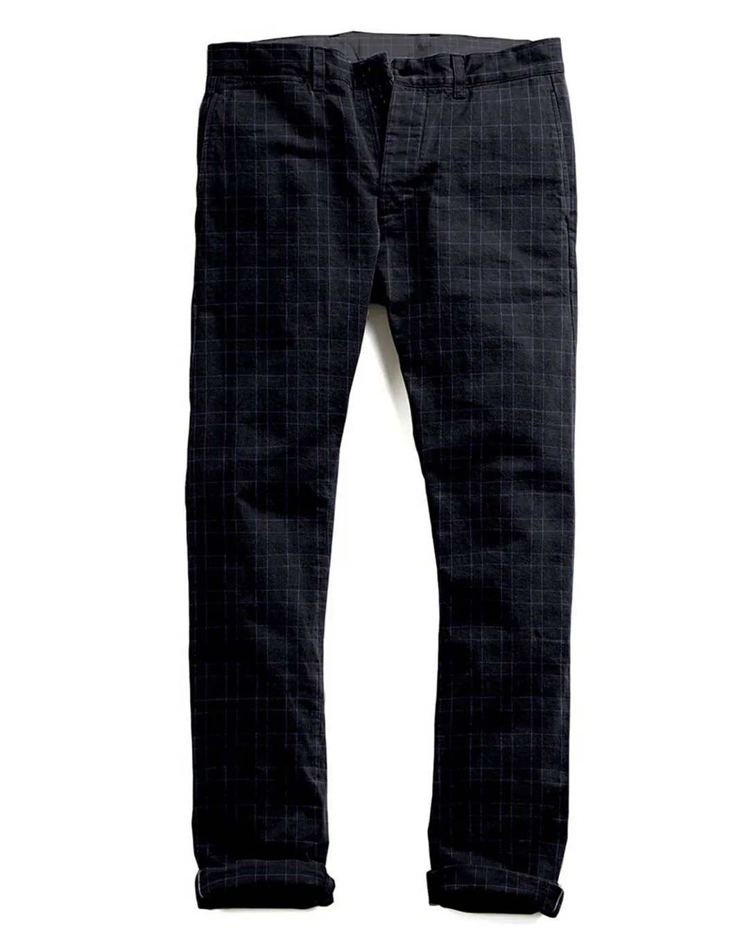 Loro Piana: Dark Blue Tartan Checks Stable Shape Simple Comfort