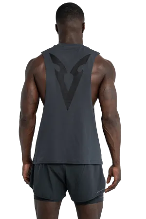 Sublimation Print Ready DROP ARM TANK V-GRAPHIC - Dark Gray Tear Resistant Reinforcement