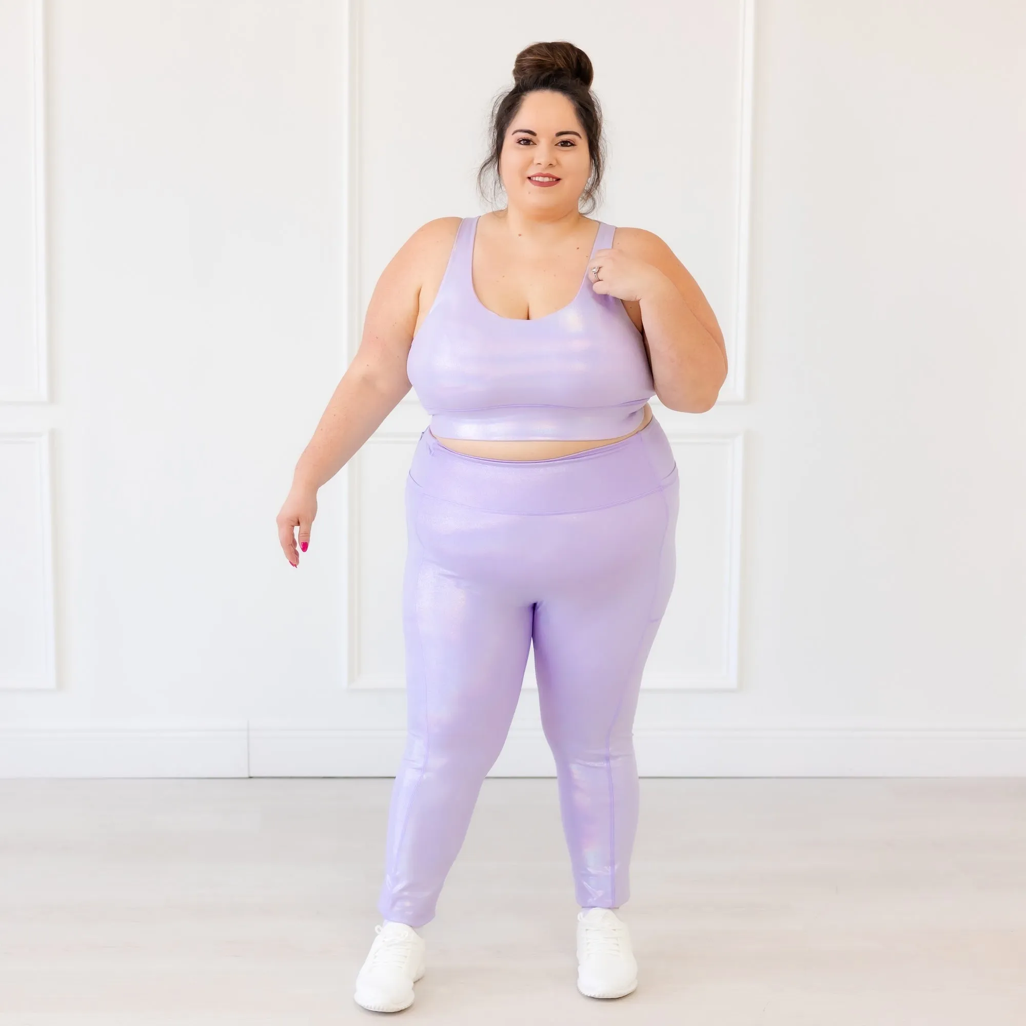 Shaping Contour Lines Urban Commuter Beach Walk Lavender Prism Leggings