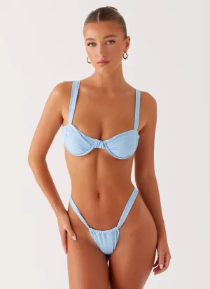 Gala Underwire Bikini Top - Sky Blue Relaxing Style Tagless Labels