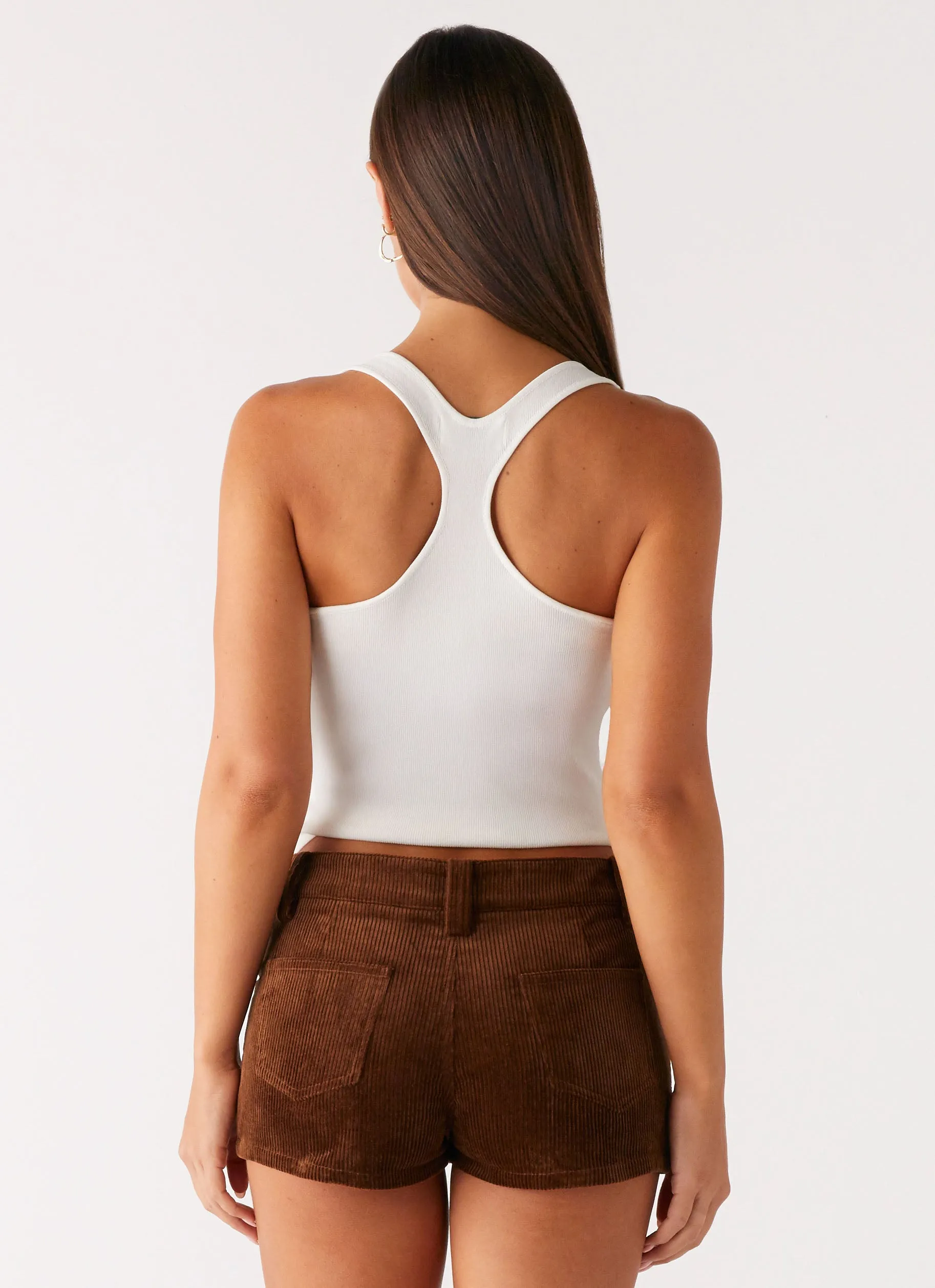 breathable-mesh Tropics Low Rise Cord Mini Skort - Walnut