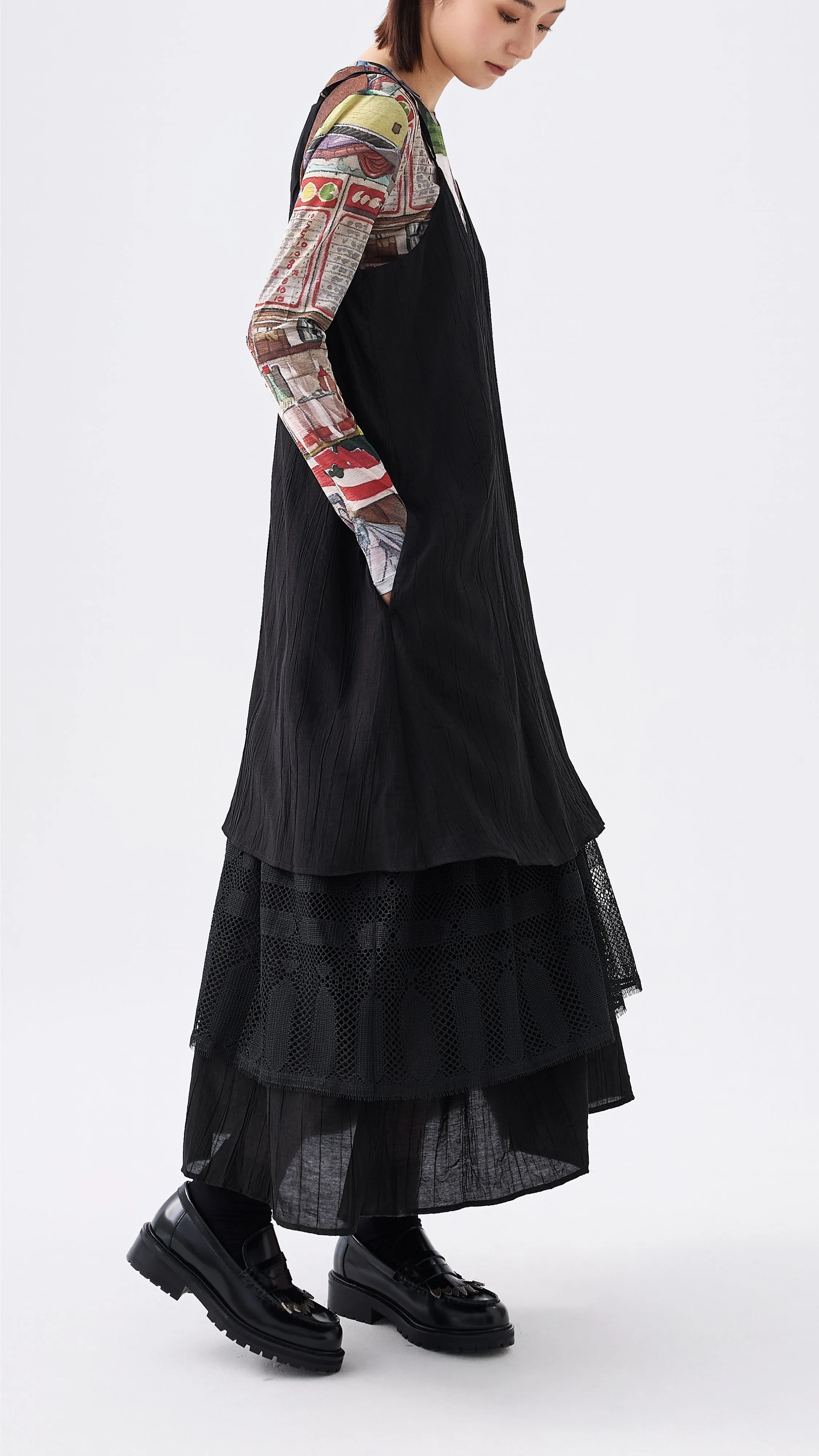 Dress with Lace Detail FrictionReducing Lining
