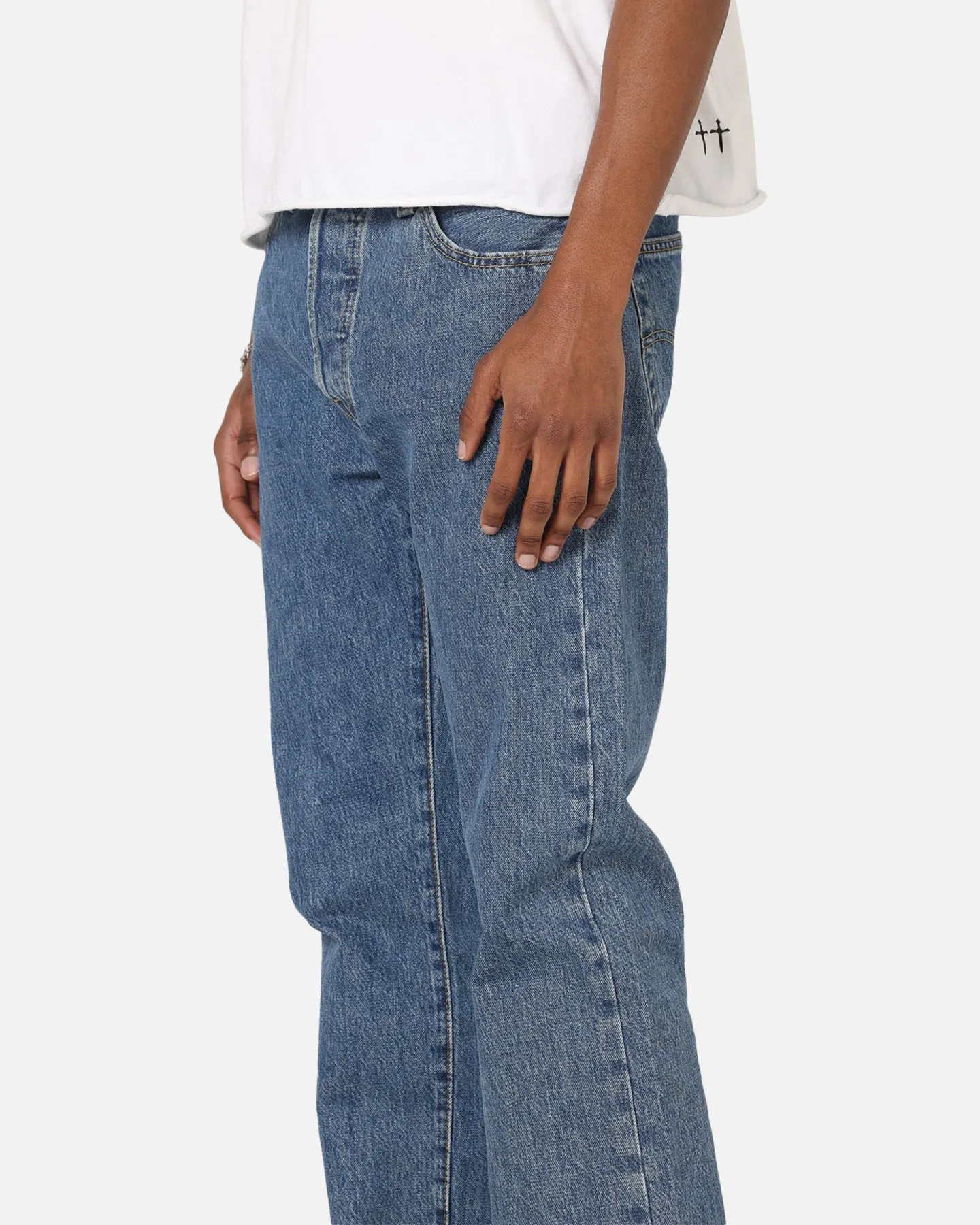 Levi Strauss And Co 501? Original Jeans Stone Wash Stretch Fit Denim