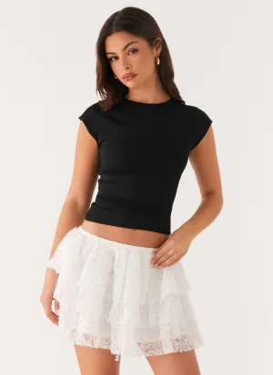 Erin Layered Mini Skirt - White Casual event outfit