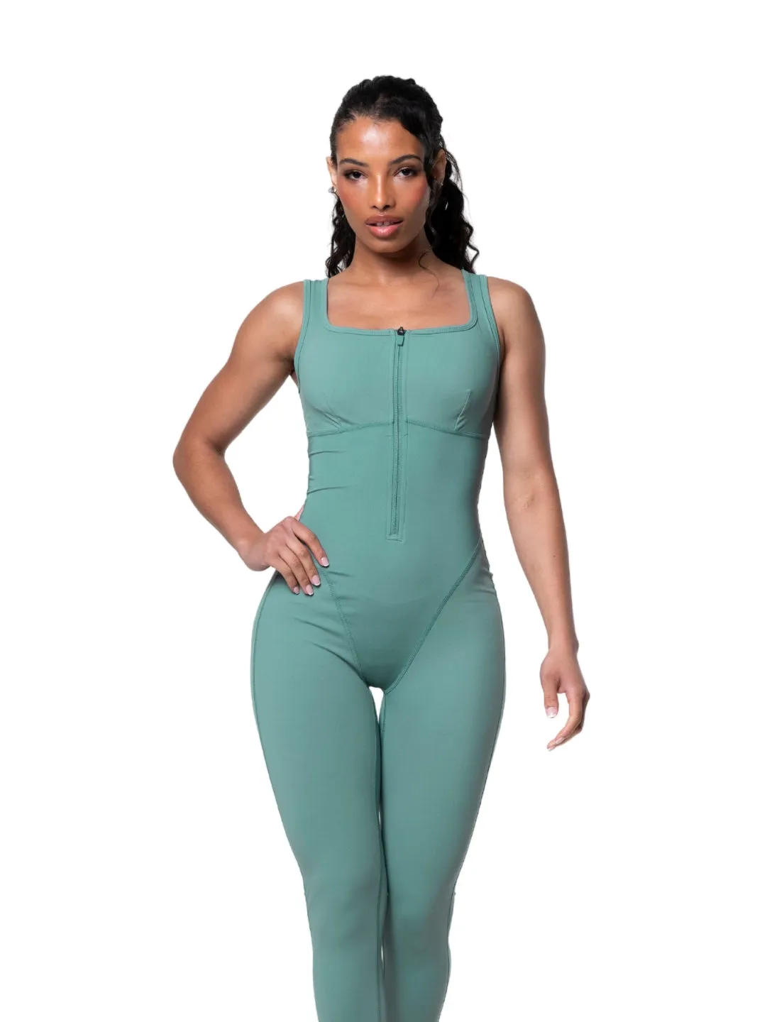 Indoor Sharp Front Zip Catsuit