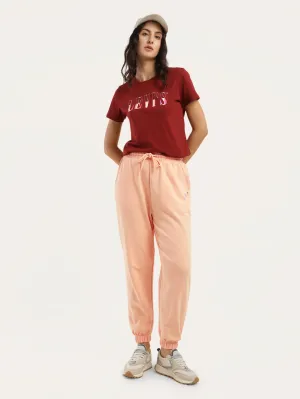 Women's Regular Fit Peach Joggers Trendy Waist Performance Wear