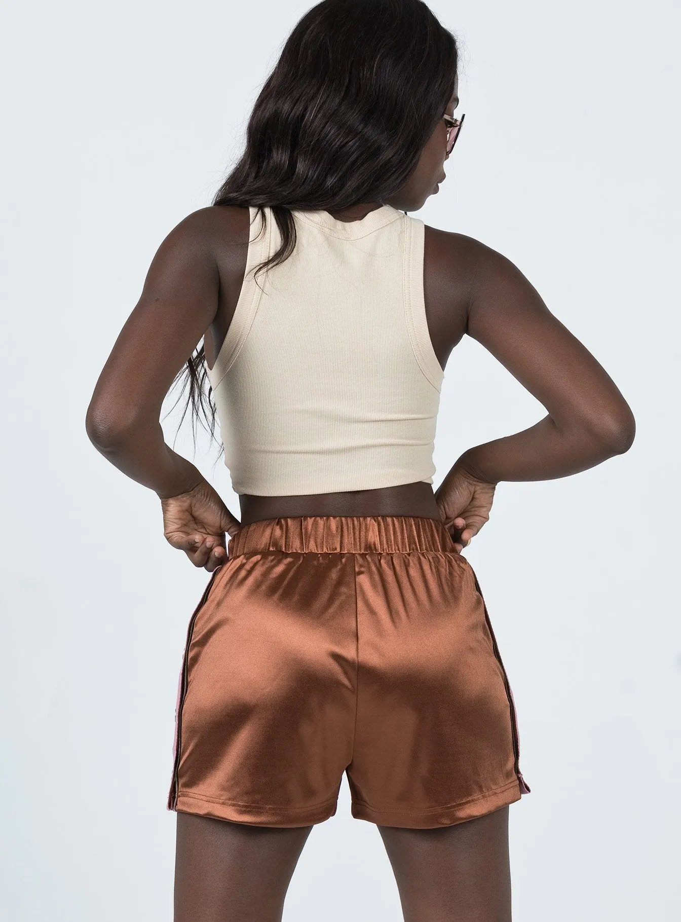 Muse Track Shorts Brown BiasCut Trims