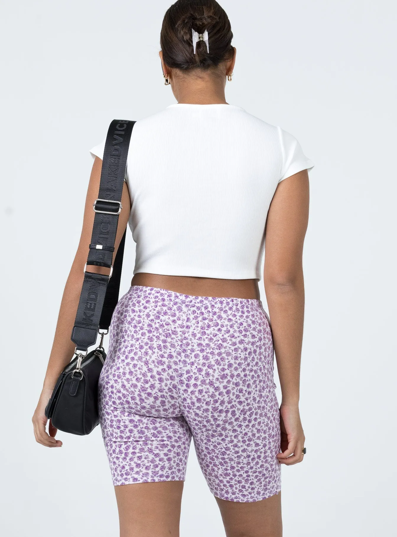 Motel Cycle Short Ditsy Rose Lilac HighNeckStyle