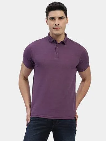 Hummel Men Jaye Purple Golf Polo Tshirt Recycled materials AntiStaticMaterial