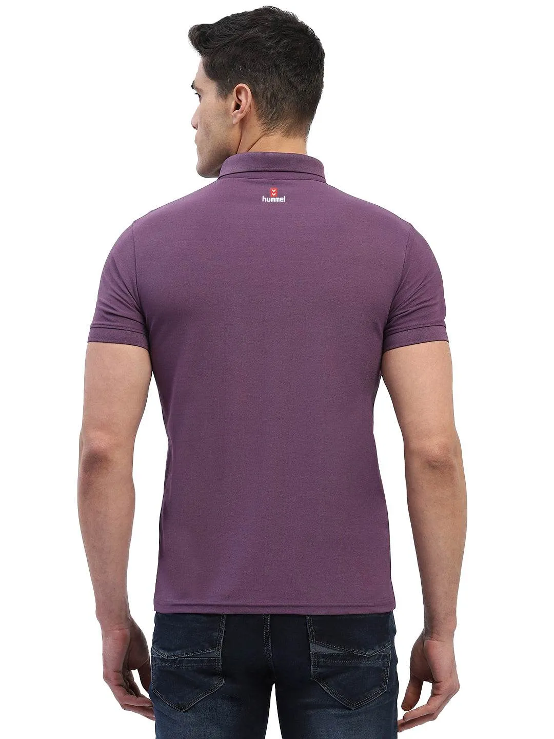 Hummel Men Jaye Purple Golf Polo Tshirt Lean Glow