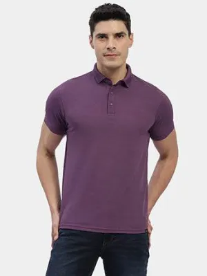 Hummel Men Jaye Purple Golf Polo Tshirt Recycled materials AntiStaticMaterial