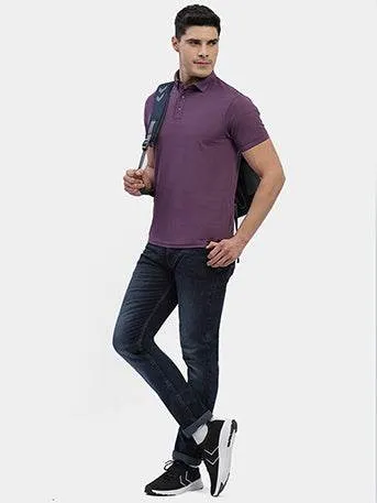 Hummel Men Jaye Purple Golf Polo Tshirt Adjustable Waistbands DurableReinforcedElbow