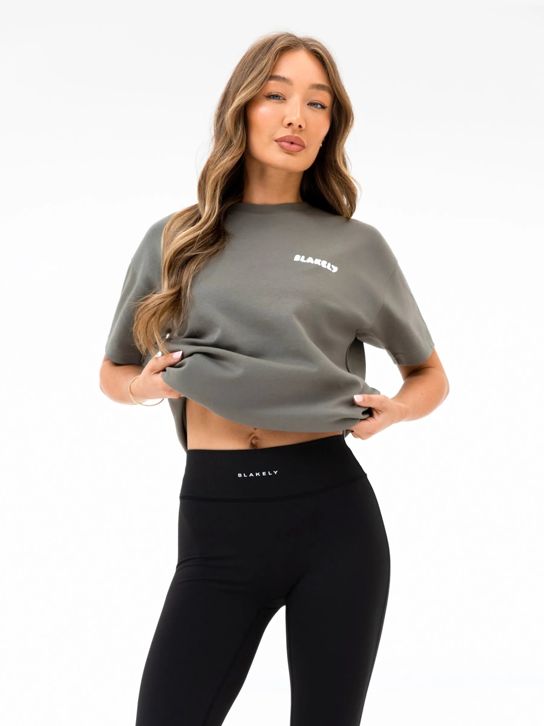 Cloud Print Oversized T-Shirt - Safari Green Everyday apparel Anti-static