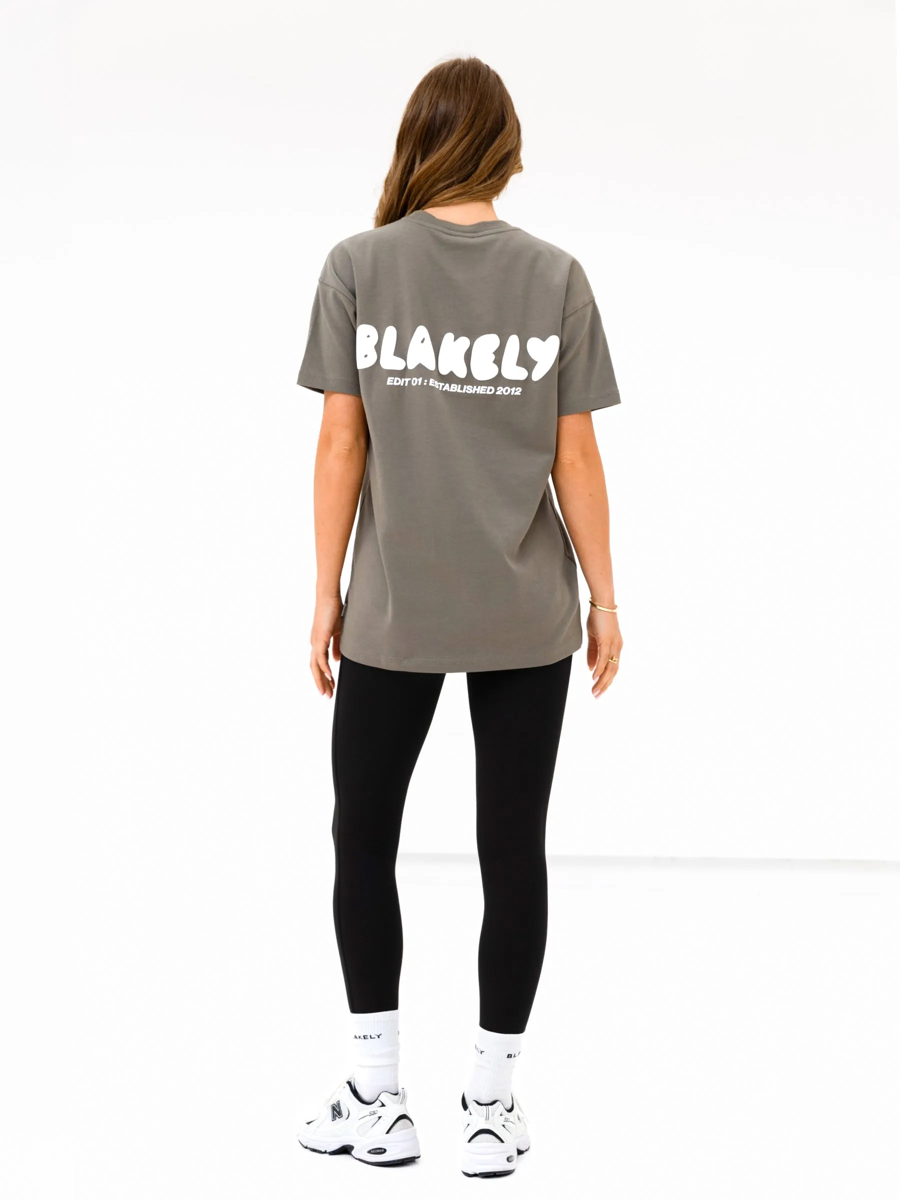 Cloud Print Oversized T-Shirt - Safari Green dry cleanable