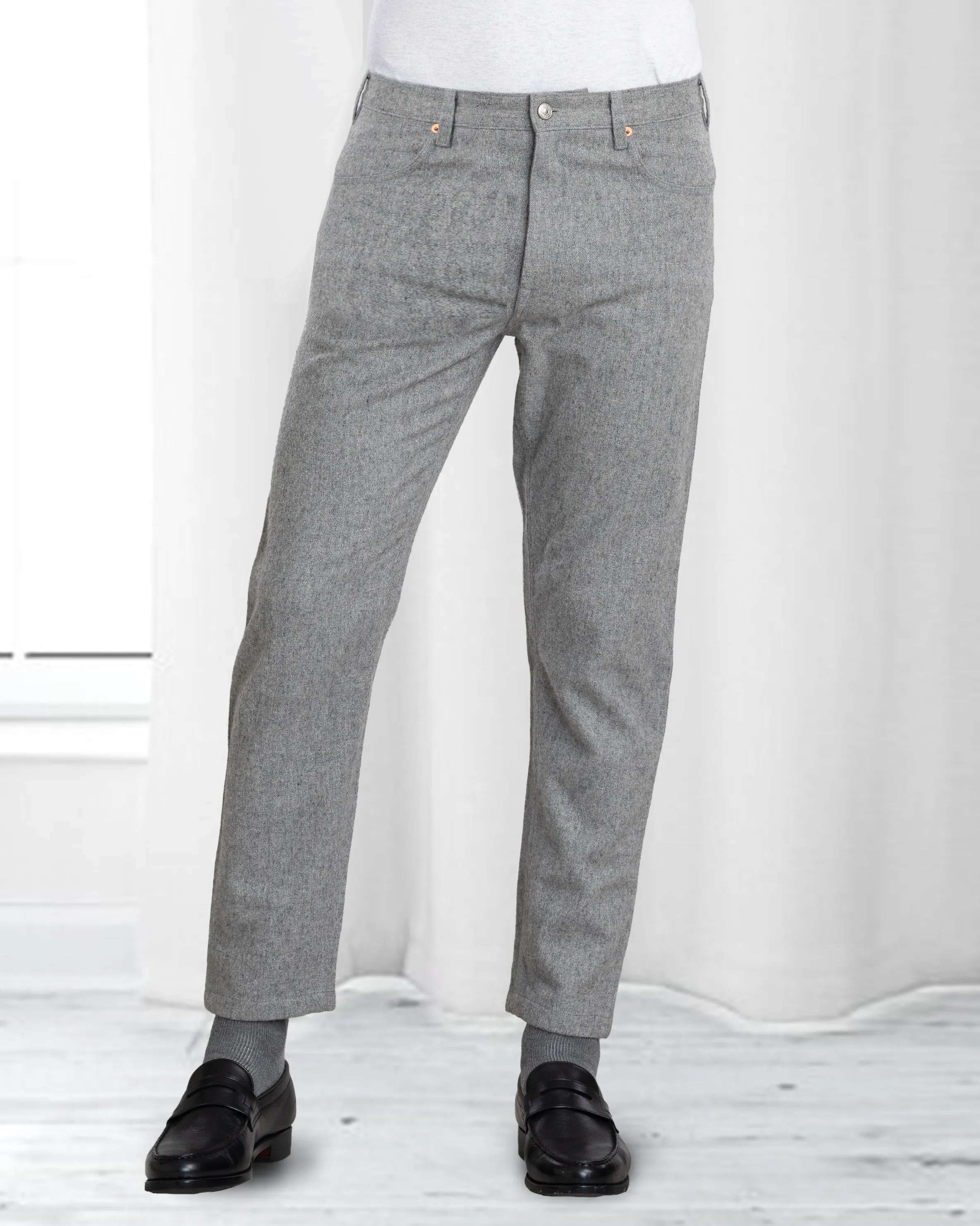 Modern Relaxed All Day Comfort Grey Wool Jeans