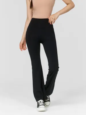FlexibleMaterial TearResistant Fabric Black Label Power Rise Bootscut Pants
