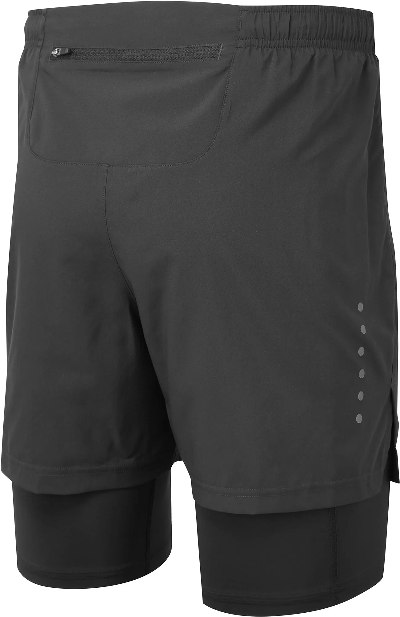 Ronhill Core Twin 2 In 1 Mens Running Shorts - Black Beach Ready SeamlessConstruction