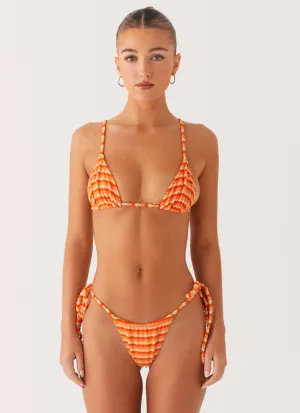 Calista Bikini Bottoms - Orange Stripe Smooth Edge Finishing Reusable Packaging Option