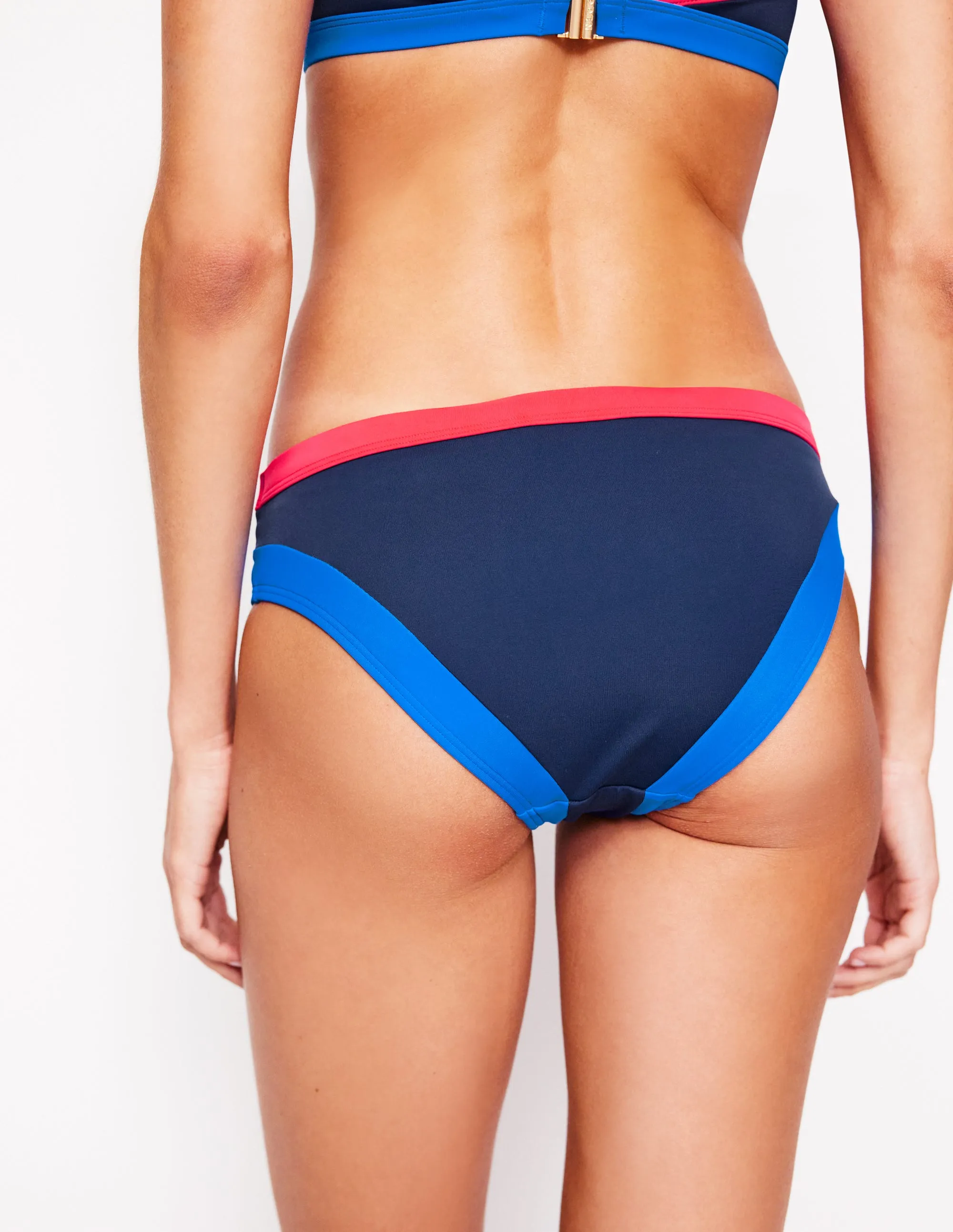 Santorini Bikini Bottoms-Navy/ Coral Punch Pink/ Blue Lively Colors Temperature Regulating Layer