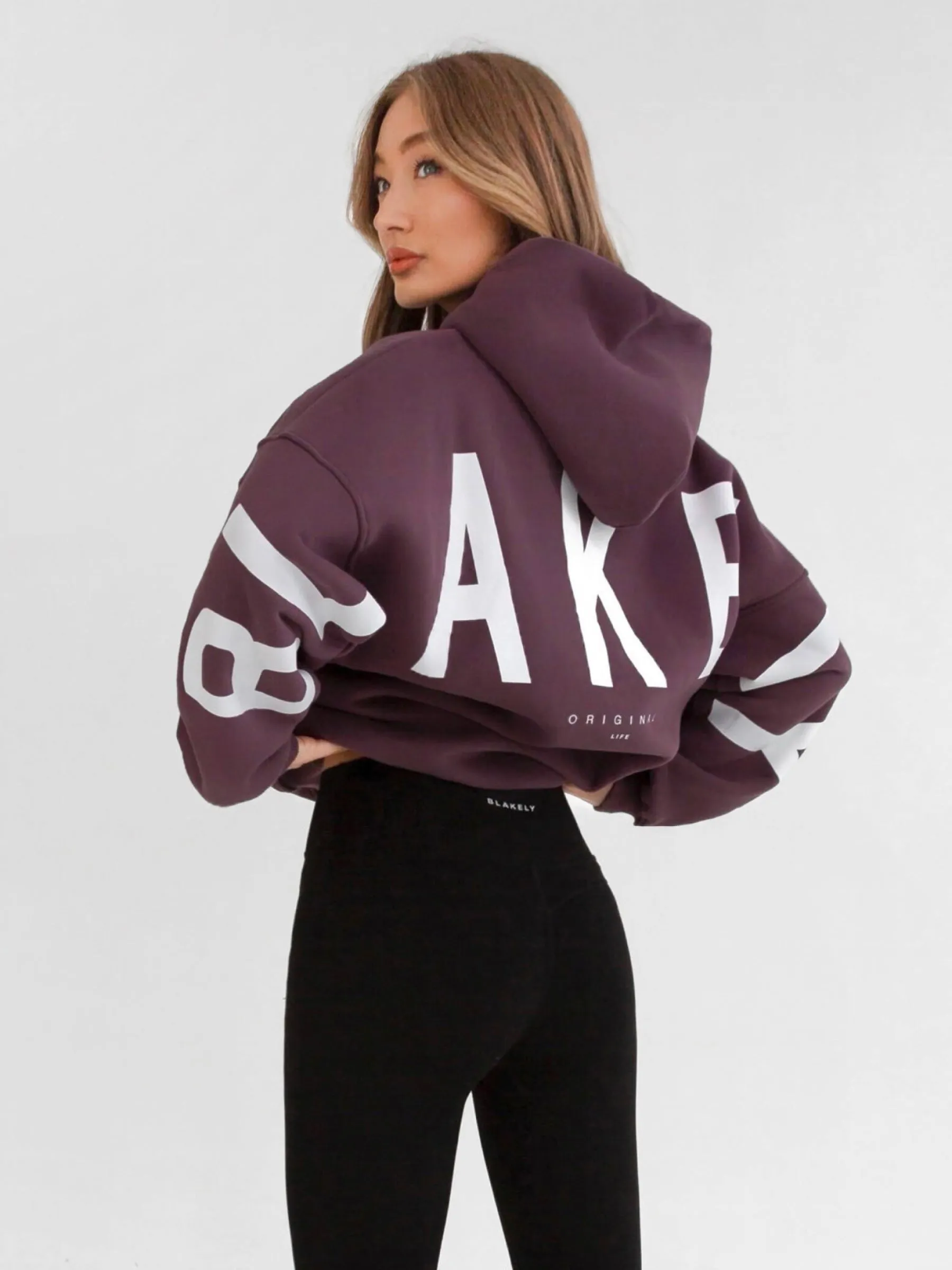 Isabel Oversized Hoodie - Light Plum Layered Look V neck